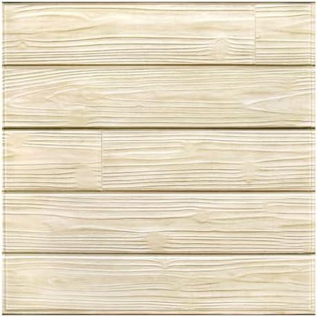 COMSTICKC 3D Faux Wood Wall Sticker Shiplap Peel and Stick, Not Real Wood by COMSTICKCDECOR