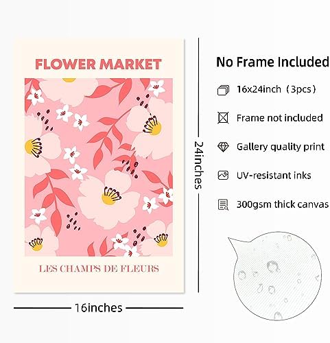 Matisse Abstract Wall Art Decor Pink Flower Canvas Pictures Picasso Aesthetic - Image 2