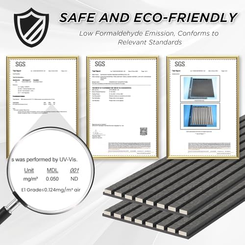 SMARTSTANDARD Acoustic Wall Panels, 4 Piece 106" x 12.6" Soundproof Slat Wall - Image 7