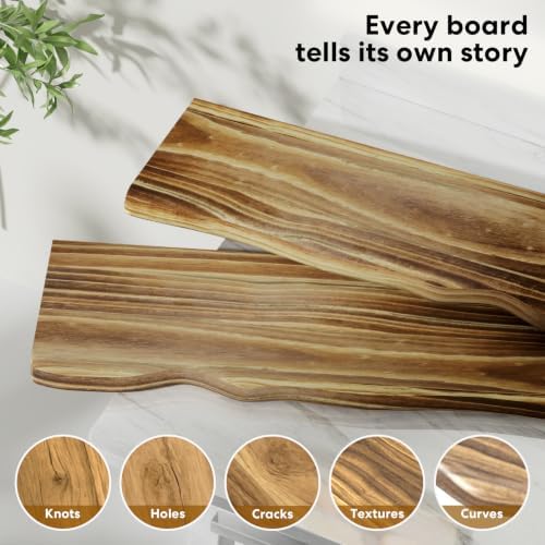 Organic Wavy Edge Floating Shelves, Hidden Brackets, 2 Pack 24 in - Image 5