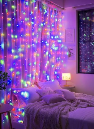 Brightown 300 LED Fairy Curtain Lights, 9.8ft x 9.8ft Curtain String Lights - Image 4