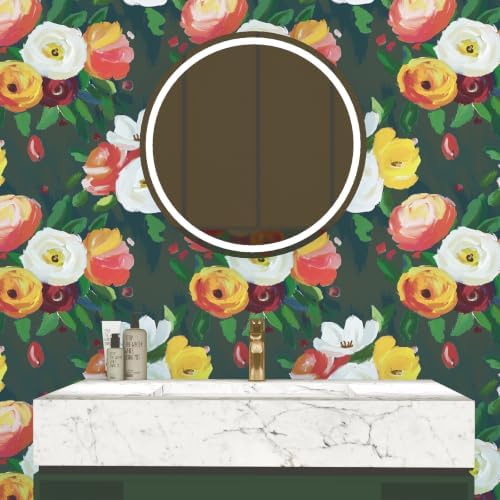 17.7" x 118" Boho Floral Peel and Stick Wallpaper Vintage Flower Contact Paper - Image 4