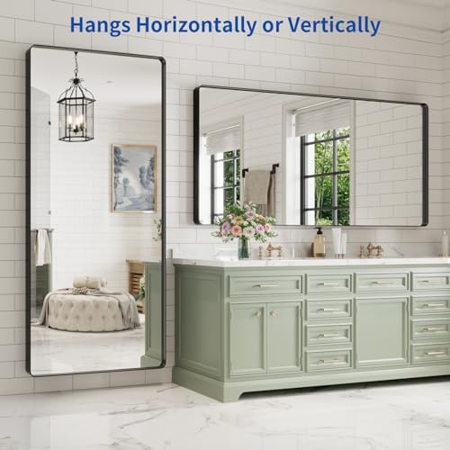 WEER Black Bathroom Vanity Mirror 77X36 Inch - Image 5
