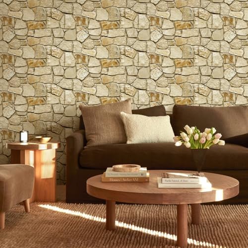 Commomy Peel and Stick Faux Stone 3D Wall Panels 12 pcs of 22.8" x 11.8" - Image 2