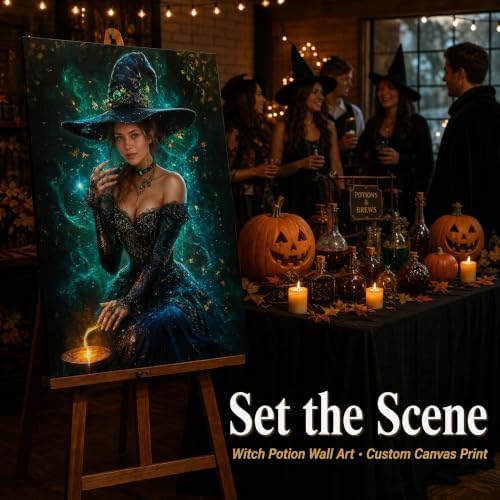 Ipplee Personalized Halloween Canvas Wall Art Witch Potion Framed Print - Image 5