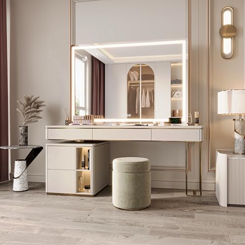 Hasipu Vanity Mirror with Lights and Bluetooth Speaker, 41.3" x 29.5" LED - Image 6