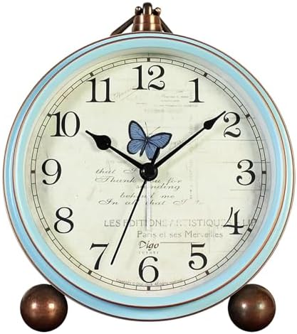 Maxspace 5.2in Analog Clock, Retro Silent Desk Clock Non-Ticking & Battery by Maxspace