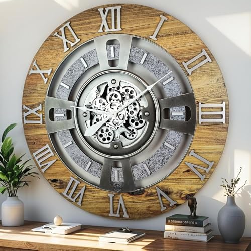 ImprovingLife The Gears Clock Real Moving Gear Wall Clock England Line) by THEGEARSCLOCK