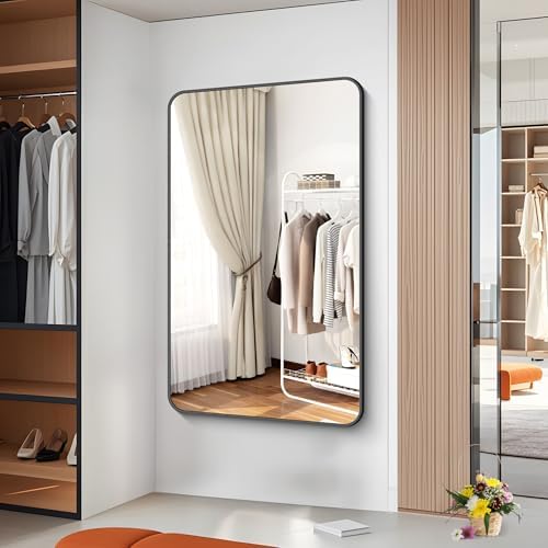 BONEWEI 60x36 inch Large Bathroom Mirror, Wall Mounted Bathroom Frame Vanity - Image 6