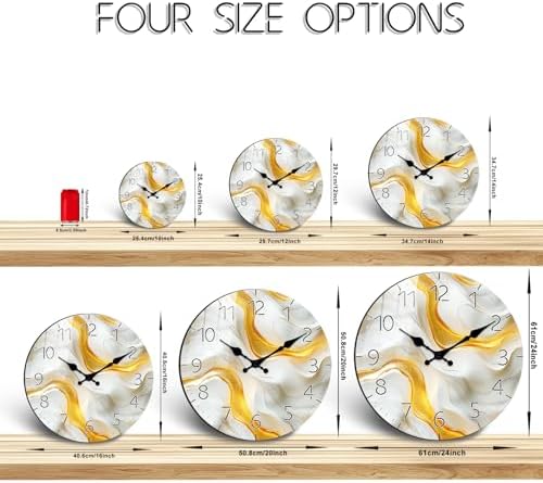 Modern Marble Texture Wooden Wall Clock - Image 5