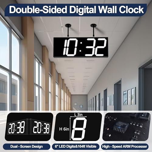 CHKOSDA 19 Inch Large Double Sided Digital Wall Clock - Image 2