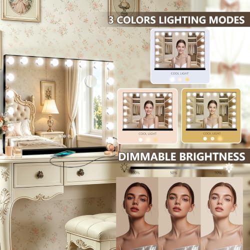 Ratsamee Black Hollywood Vanity Mirror - Image 3
