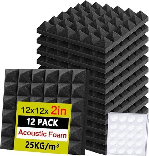 Foneso 12 Pack Sound Proof Foam Panels by Foneso