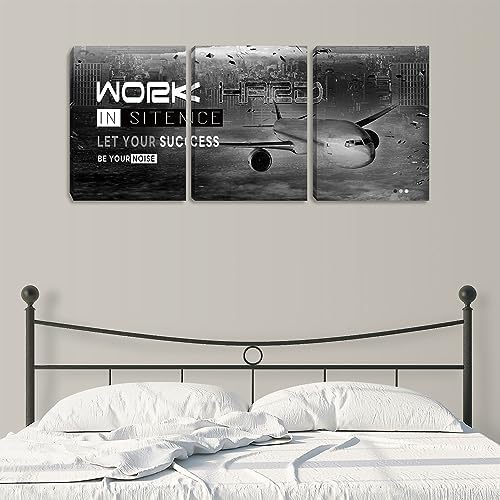 Motivational Framed Canvas Wall Art Success Quote Office Wall Art Black - Image 4