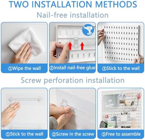 Plastic 15pcs Pegboard Wall Organizer Kit - Image 4