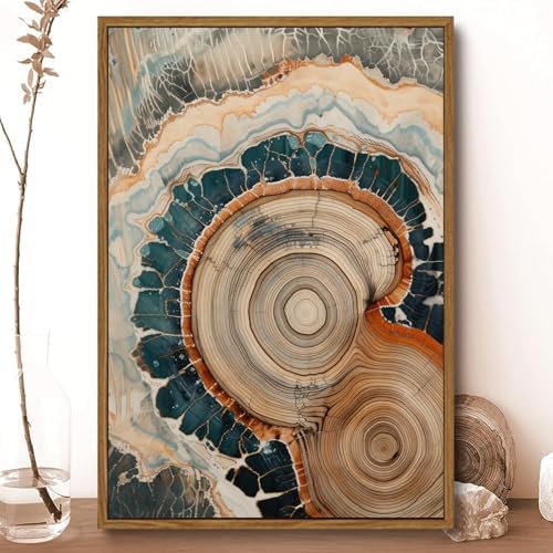 Tree Ring Wall Art Framed, Modern Nature Decor - Image 2