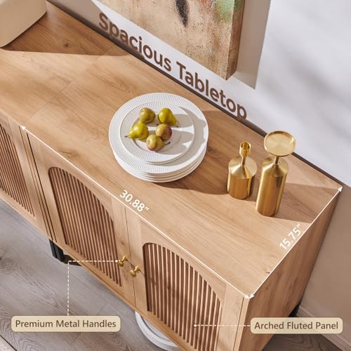 IFGET 123.5" W Modern Arched Sideboard Buffet Cabinet - Image 5