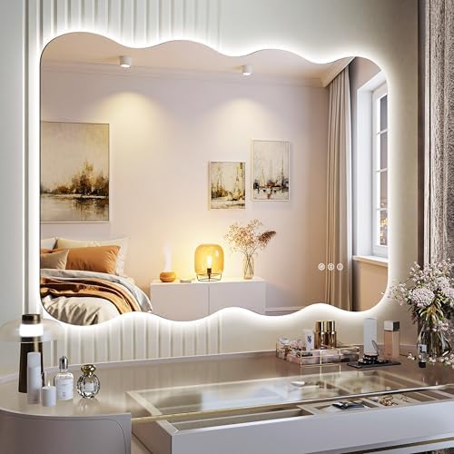 Hasipu 40"x32" Wavy Mirror by Whatssuitableisthebest