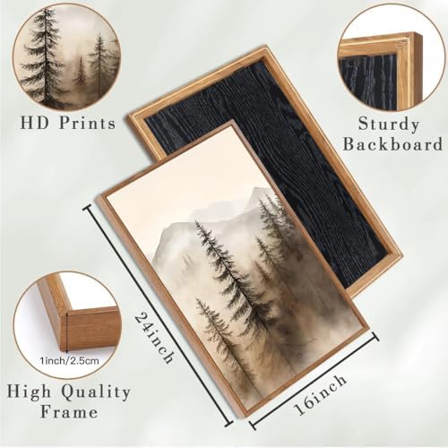 IARTTOP Large Mountain Forest Framed Canvas Wall Art 16x24 Inch Set of 3 - Image 2