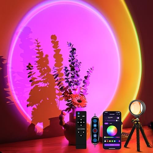 Sunset Lamp Projector with Remote/APP Control, 360° Multi-Color Sunset Light by XEBKOR