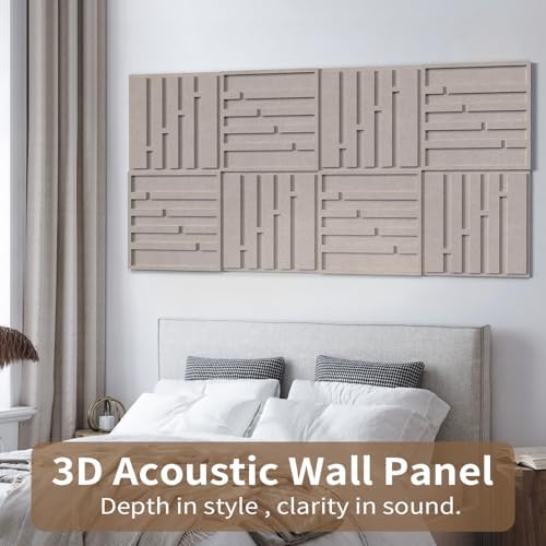 3D Decorative Felt Double-layer Acoustic Panels Linear Pattern - Image 2