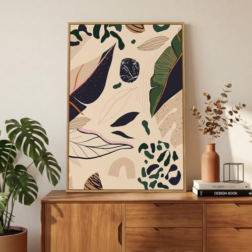 Framed Boho Abstract Tropical Botanical Wall Art by Cuspin