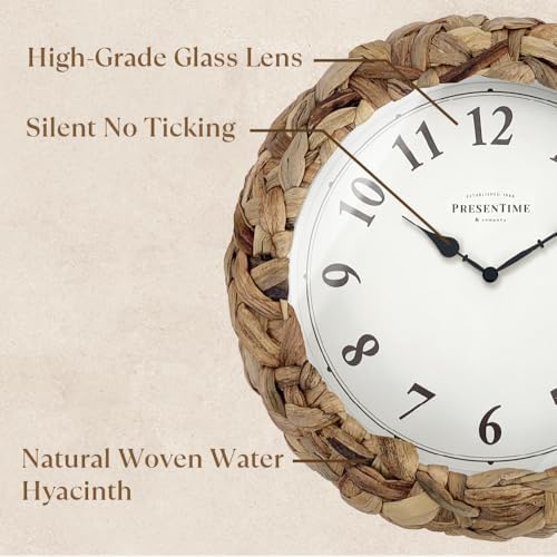Presentime Farmhouse Series, Rustic Woven Clock - Image 2
