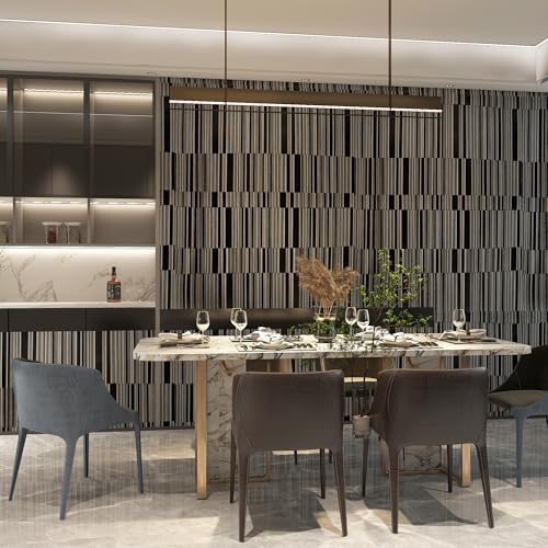 Stripe Black&White Wallpaper Peel and Stick Waterproof Modern Wall Paper - Image 5