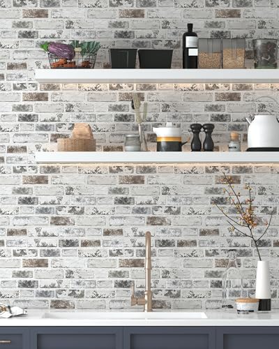 PeonyQueen Brick Peel and Stick Wallpaper 17.3"x78.8" 3D Brick Wallpaper - Image 6