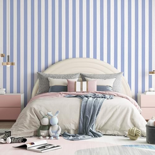 Blue Stripe Peel and Stick Wallpaper 15.7" x 118" - Image 4