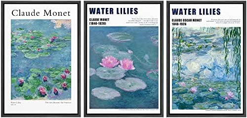 MUDECOR Framed Wall Art Print Set Water Lilies by Claude Monet Nature by MUDECOR
