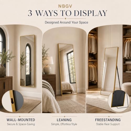 58"x21" Full Length Mirror, Floor Mirror Full Length Gold - Image 7