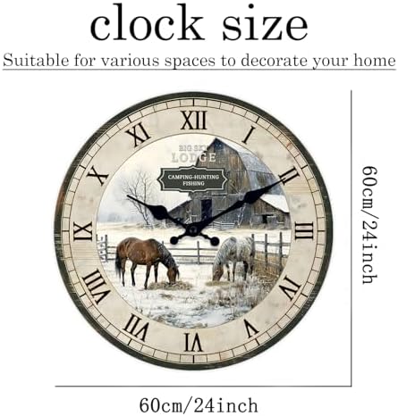 Large Farmhouse Wall Clocks Battery Operated 24 Inch - Image 6