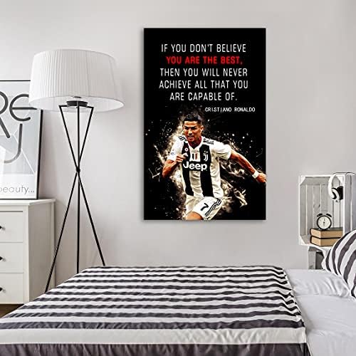 AMART SUN Football Sports Decor • Superstar Quote Poster Inspirational Canvas - Image 6