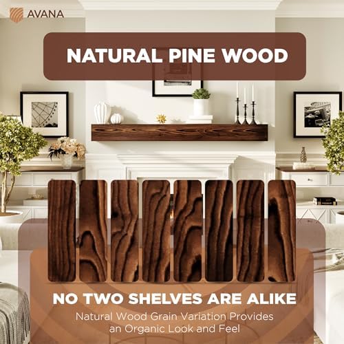 Avana Rustic Fireplace Mantle Shelf 84 Inches - Image 2