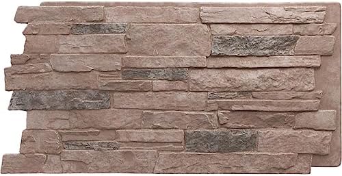 EverStone Acadia Ledge Faux Stone Panel, Shasta Color by EkenaMillwork