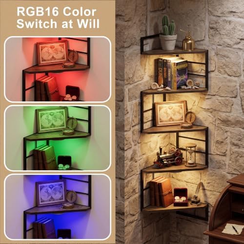 Corner Floating Shelves with Lights - Image 4