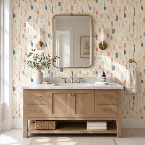 GloryTik Peel and Stick Wallpaper Modern Abstract Geometric Pattern, Self - Image 4