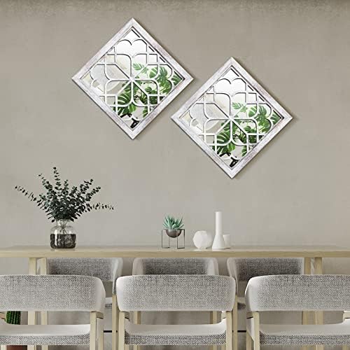 Tatuo 4 Pcs Mirrors Square Wall Mirror, Gorgeous Rustic Farmhouse Accent Mirror - Image 5