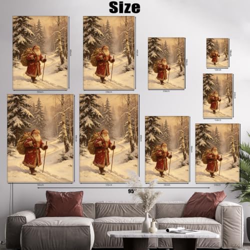 AVANT GARDE CANVAS Christmas Canvas Wall Art, Santa Claus Walking in Snowy - Image 6