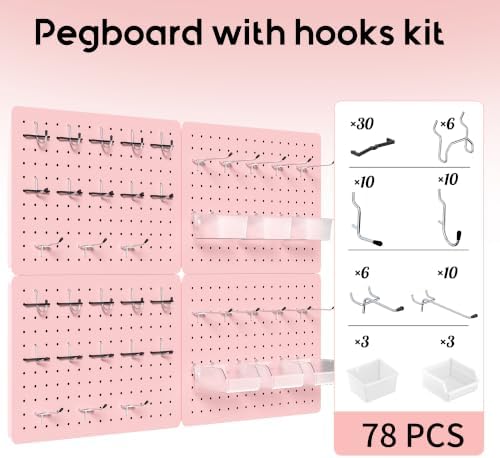 Pegboard Organizer Kit, 4 Pack 12 x 16 in Metal Panels - Image 2