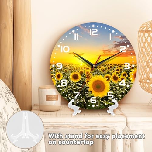 Clock for Living Room, Sunflowers Fields Under The Sunshine Wall Clock - Image 5