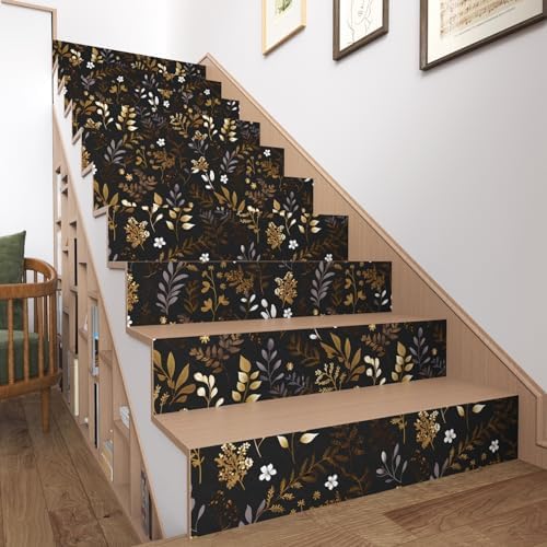 BOKEBEVE Dark Leaf Wallpaper Peel and Stick Vintage Black 17.5 x 393.5In - Image 5