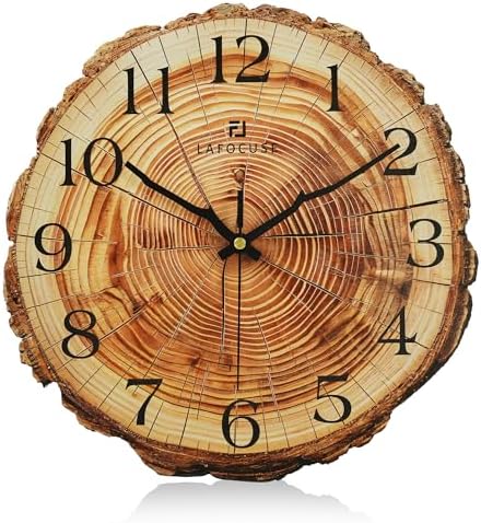 Lafocuse 12 Inch Brown Wooden Rustic Wall Clock by VisiteLafocuse