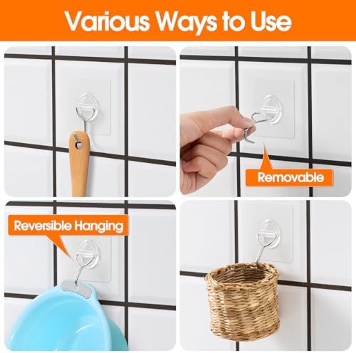 48 Pack Clear Adhesive Wall Hooks - Image 5