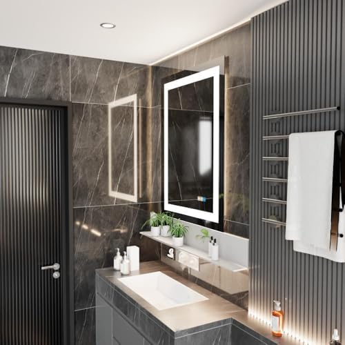 FLJ 24X32 inch Rectangular LED Bathroom Mirror - Image 2