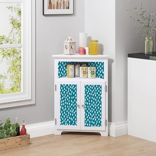 HAOKHOME Turquoise Blue Wallpaper Peel and Stick Geometric Striped Bathroom - Image 5