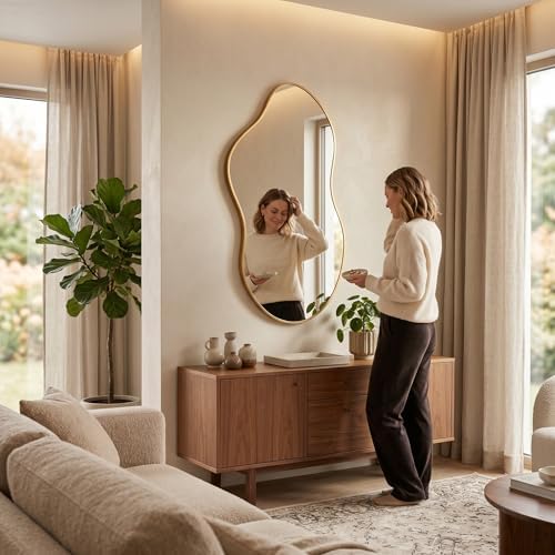 Irregular Asymmetrical Wall Mirror 26x48" - Image 3