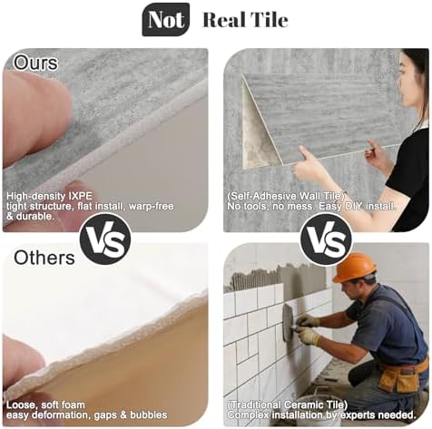 80PCS 3D Thick Grey Faux Stone Peel and Stick Wall Panels 23.6"x11.8" - Image 5