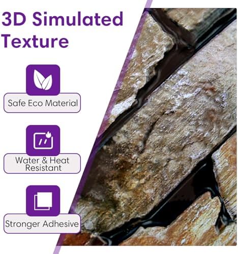 3D Peel and Stick Faux Stone Wall Panels 11.8" x 11.8" 10-Pack - Image 3